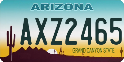 AZ license plate AXZ2465