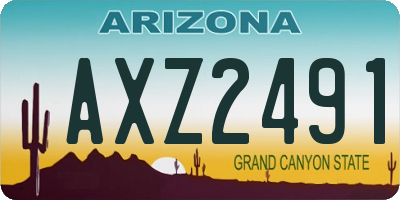 AZ license plate AXZ2491