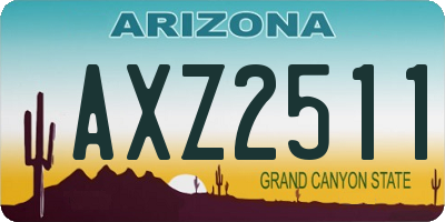 AZ license plate AXZ2511