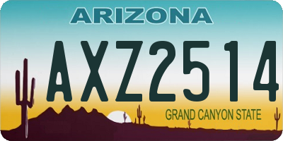 AZ license plate AXZ2514