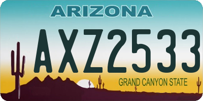 AZ license plate AXZ2533