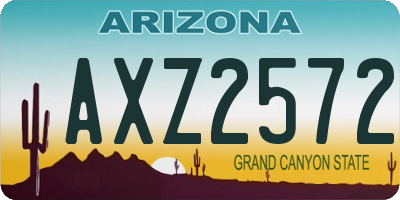 AZ license plate AXZ2572