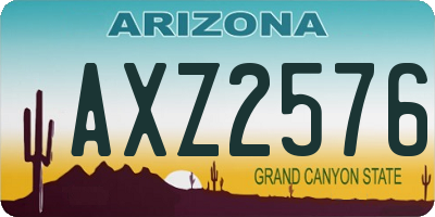 AZ license plate AXZ2576