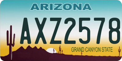 AZ license plate AXZ2578