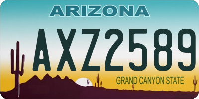 AZ license plate AXZ2589