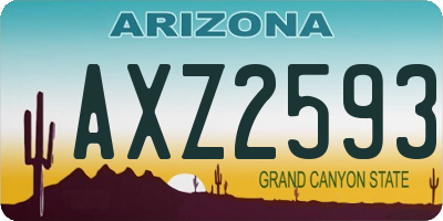 AZ license plate AXZ2593