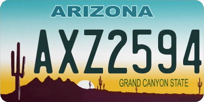 AZ license plate AXZ2594