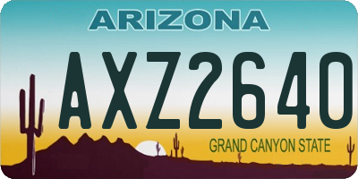 AZ license plate AXZ2640