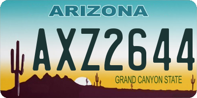 AZ license plate AXZ2644
