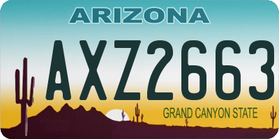 AZ license plate AXZ2663
