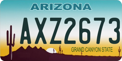 AZ license plate AXZ2673