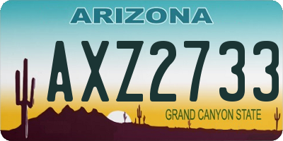 AZ license plate AXZ2733