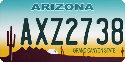 AZ license plate AXZ2738
