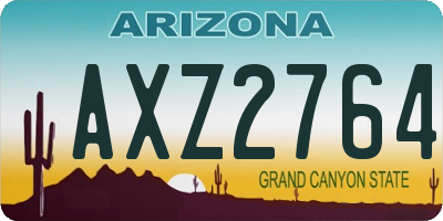 AZ license plate AXZ2764