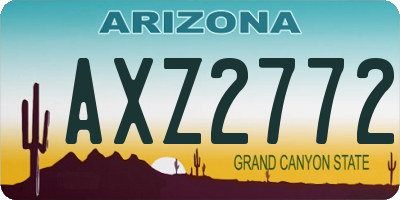 AZ license plate AXZ2772