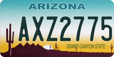 AZ license plate AXZ2775