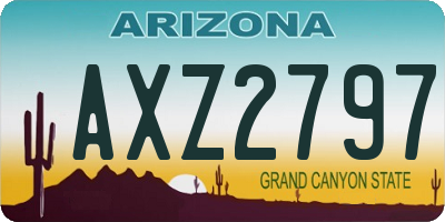AZ license plate AXZ2797