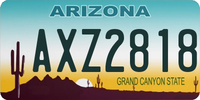 AZ license plate AXZ2818