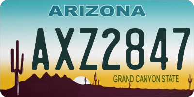 AZ license plate AXZ2847