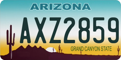 AZ license plate AXZ2859