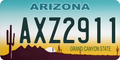 AZ license plate AXZ2911