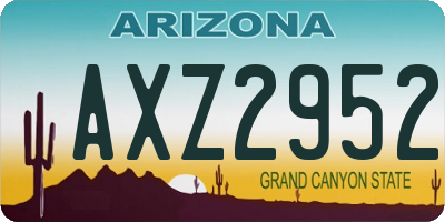 AZ license plate AXZ2952