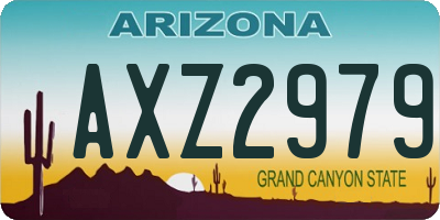 AZ license plate AXZ2979