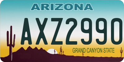 AZ license plate AXZ2990