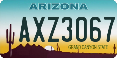 AZ license plate AXZ3067