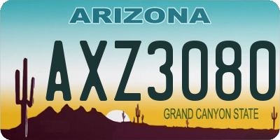 AZ license plate AXZ3080