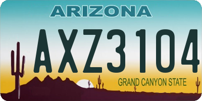 AZ license plate AXZ3104