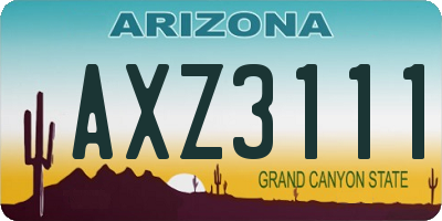 AZ license plate AXZ3111
