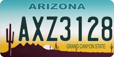 AZ license plate AXZ3128