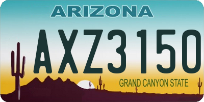 AZ license plate AXZ3150