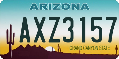 AZ license plate AXZ3157