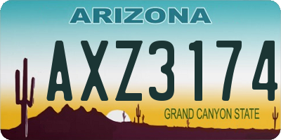 AZ license plate AXZ3174