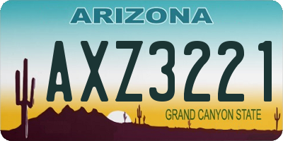 AZ license plate AXZ3221