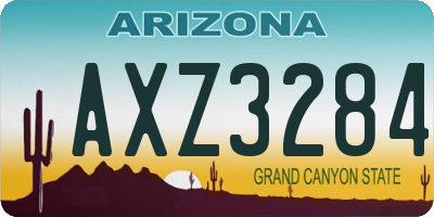 AZ license plate AXZ3284
