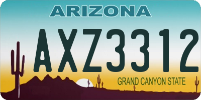 AZ license plate AXZ3312