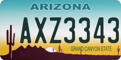 AZ license plate AXZ3343
