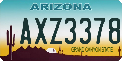 AZ license plate AXZ3378