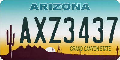 AZ license plate AXZ3437