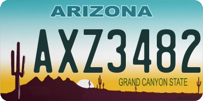 AZ license plate AXZ3482