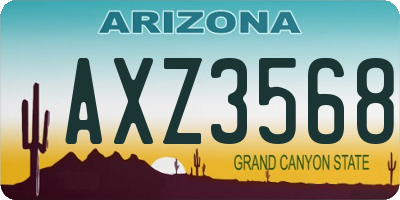 AZ license plate AXZ3568