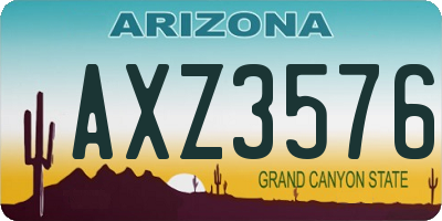 AZ license plate AXZ3576