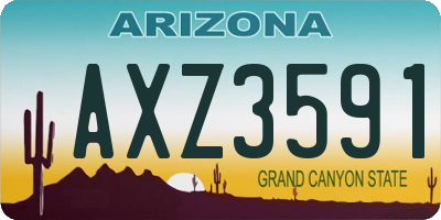 AZ license plate AXZ3591
