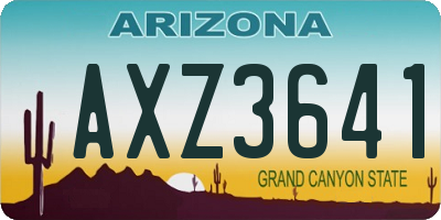 AZ license plate AXZ3641
