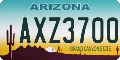 AZ license plate AXZ3700