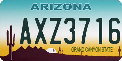 AZ license plate AXZ3716