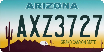 AZ license plate AXZ3727